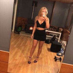 Black mini skirt